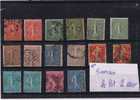 Lot Semeuse Obliteres - 1903-60 Semeuse A Righe