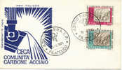 ITALIA 1971  FDC VENTENNALE DELLA C.E.C.A. COMUNITÀ EUROPEA CARBONE ACCIAIO. ANNULLO PARMA. - Sonstige & Ohne Zuordnung