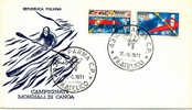 ITALIA 1971  FDC CAMPIONATI MONDIALI DI CANOA A MERANO. ANNULLO PARMA. - Canoe