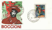 ITALIA 1976  FDC UMBERTO BOCCIONI PITTORE FUTURISTA 1882-1916. ANNULLO PARMA. - Impressionismo