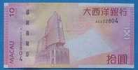 2005 MACAO Bank Of Ultramarino BANKNOTE 10pta - Macau