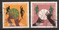 POLSKA / Pologne , BASKET-BALL : 2 Timbres Ob De 1963 ; TB - Basket-ball