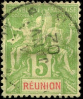 Pays : 401 (Réunion : Colonie Française)  Yvert Et Tellier N° :  46 (o) - Gebruikt