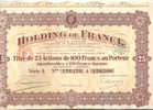 HOLDING DE FRANCE 100F PARIS 1931 - G - I