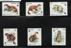 POLAND 1984 PROTECTED SPECIES FUR BEARING ANIMALS NHM Weasel Marten Ermine Beaver Otter Gopher - Unused Stamps