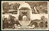 1949 Multiview Postcard Monmouth School - Water Mill - Bridge & Gateway Wales  - Ref A32 - Monmouthshire