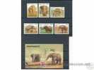 LAOS 1997 FAUNA ELEFANTES - SERIE DE 6 SELLOS + BLOCK - Elephants