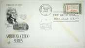 United States,Letter,Thomas Jefferson,History,Person,Cover,American Credo,Stamp,FDC - 1951-1960