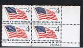 SG 1131 Plate Block Of 4 MNH USA 1959 Independence Day Stamps - Plattennummern