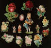 15 DECOUPIS ANCIENS FLEURS ET ENFANTS - DIE-CUT - Other & Unclassified