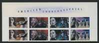 !a! USA Sc# 3840-3843 MNH Horiz.BLOCK(8) W/Top-Label - American Choreographers - Unused Stamps