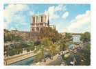 Paris ,La Cathédrale Notre-Dame,le Parvis,le Square De L'Archevêché Et La Seine (Oldtimers) - The River Seine And Its Banks