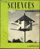 "SCIENCES" De René Camo (1955), Cours Moyen Et Supérieur, Initiation Par L'Observation, Larousse (166 Pages) - 6-12 Ans