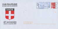 France Entier Postal PAP - Savoie - Blason, Anniversaire Flamme Concordante, Clocher, Montagne - Covers