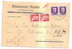 3793)cartolina Con 2x50c  Imperiale P.M. + 2x20c Imperiale Da Cremona A Pescara Il 2-8-1945 - Marcophilie