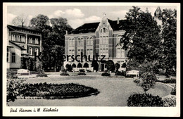 ALTE POSTKARTE BAD HAMM IN WESTFALEN KURHAUS 1955 MASCHINENWERBESTEMPEL HAMM & MÜNCHEN Ansichtskarte AK Cpa Postcard - Hamm