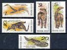 RUSSIA  1990  FAUNA. ANIMALI FOSSILI PREISTORICI. 5 VALORI MNH** SERIE COMPLETA - Fossils