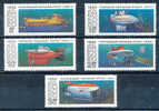 RUSSIA  1990  SOTTOMARINI DELLA RICERCA SCIENTIFICA SOVIETICA. 5 VALORI MNH** SERIE COMPLETA - Nature