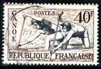 N° 963 Oblitéré. Variété : Trait D'encre Marron Continu Sur Haut Du Timbre   Voir Scan - Used Stamps