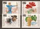 HUNGARY - MNH ** Stamp Day - Flowers, Grapes, Dogs. Scott B259-61 - Nuevos