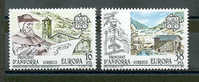 SERIE TIMBRES NOUVEAUX ANDORRE EUROPA CEPT 1983 CONSTRUCTEURS D'ÉGLISES ROMANES - MOULIN D' EAU - 1983