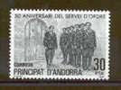 TIMBRE NOUVEAU ANDORRE 1981 SERVICE DE L´ORDRE - POLICIER POLICE GENDARMERIE 50 ANNIVERSAIRE - Polizia – Gendarmeria