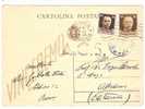 3653)intero Postale Vinceremo Con 30c + 30c Imperiale Da Roma A Catania Il 15-12-1944 - Marcophilie