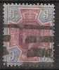 GB, EDWARD VII, 1902, Yvert N ° 115 ,  9 P Bleu Et Violet-brun ,  Obl B/TB , Cote 40 Euros - Used Stamps