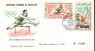 Jeux  Olympiques 1968 Mexico   Mauritanie Athlétisme, Gymnastique FDC - Summer 1968: Mexico City