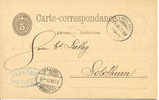 Suisse 1877 " Obliteration Ambulant " Railway, Entier Postal Circule - Railway