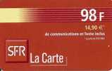 SFR  98 Fr - Kaarten Voor De Telefooncel (herlaadbaar)