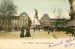 75 PARIS Place De La République  Joli Plan Animé Couleur  Précurseur  1903 - Distretto: 03