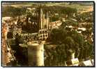 91 DOURDAN,  Eglise St Germain (XIIè), Le Château, Vue Aérienne CPSM 10x15 Colorisée, Voyagé 1966, Petit Pli Inf.G. - Dourdan