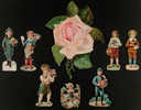 8 DECOUPIS ANCIENS ENFANTS ET ROSE - DIE-CUT - Ragazzi