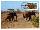 Carte Postale 1er Jour De L'ouganda Wwf éléphants - Uganda (1962-...)