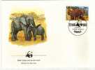 Enveloppe 1er Jour De L'ouganda Wwf éléphants - Uganda (1962-...)