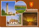 GAMBSHEIM -  4 Vues :  Eglise - Le Plan D´Eau De L´Ensemble De Loisirs  ETANG MASSETTI - Chapelle ND Des Sept Douleurs - - Gambsheim