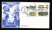 FDC Streetcars Block Of 4 Postmarked Kennebunkport, ME Oct 8, 1983 - Tramways