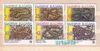 1989 Reptiles - SNAKES (Serpents) 6v – MNH  Bulgaria /Bulgarie - Serpents