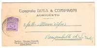 3908)lettera Con 50c Amm Lire Da Agrigento A Campobello Di Licata Il 11-8-1944 - Marcophilia