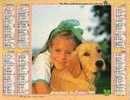 Calendrier Almanach Finistère - 1991 Enfants Fille & Chien Labrador Fille & Caneton - Grand Format : 1991-00