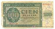 ESPAÑA - BILLETE DE 100 PESETAS OF 1936 MUY USADO - 100 Pesetas