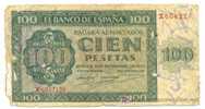 ESPAÑA - BILLETE DE 100 PESETAS OF 1936 MUY USADO - 100 Peseten