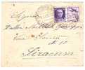 3923)lettera Con 50c Propaganda Di Guerra Da Napoli A Siracusa Il 1-1-1943 - Marcophilie