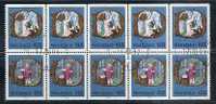 SWEDEN - NOËL 1976 - ENLUMINURES MEDIEVALES - BLOCK OF 10 From The BOOKLEt - Yvert # C 946 - VF USED - Blocs-feuillets