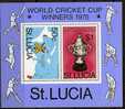 Ste Lucie ** Bloc N° 8 - Coupe Du Monde De Cricket - St.Lucia (1979-...)