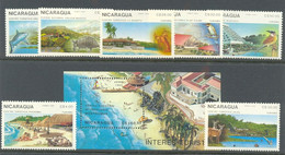 NICARAGUA 1989 - TURISMO - PECES - YVERT Nº 1514** + AEREOS 1272/1277** + BLOCK - 188** - Hotels, Restaurants & Cafés