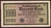 BILLETS ALLEMAGNE - Reichsbankdirektorium - 1.000 Mark - Du 15 09 1922 - Pick 76c - 1.000 Mark