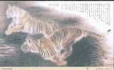 Tiger . Pre-stamped Card , Postal Stationery - Rhinoceros