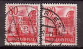 2484) Frz. Rheinland-Pfalz Mi.Nr.40y Typ VI+VII Gestempelt - Renania-Palatinado